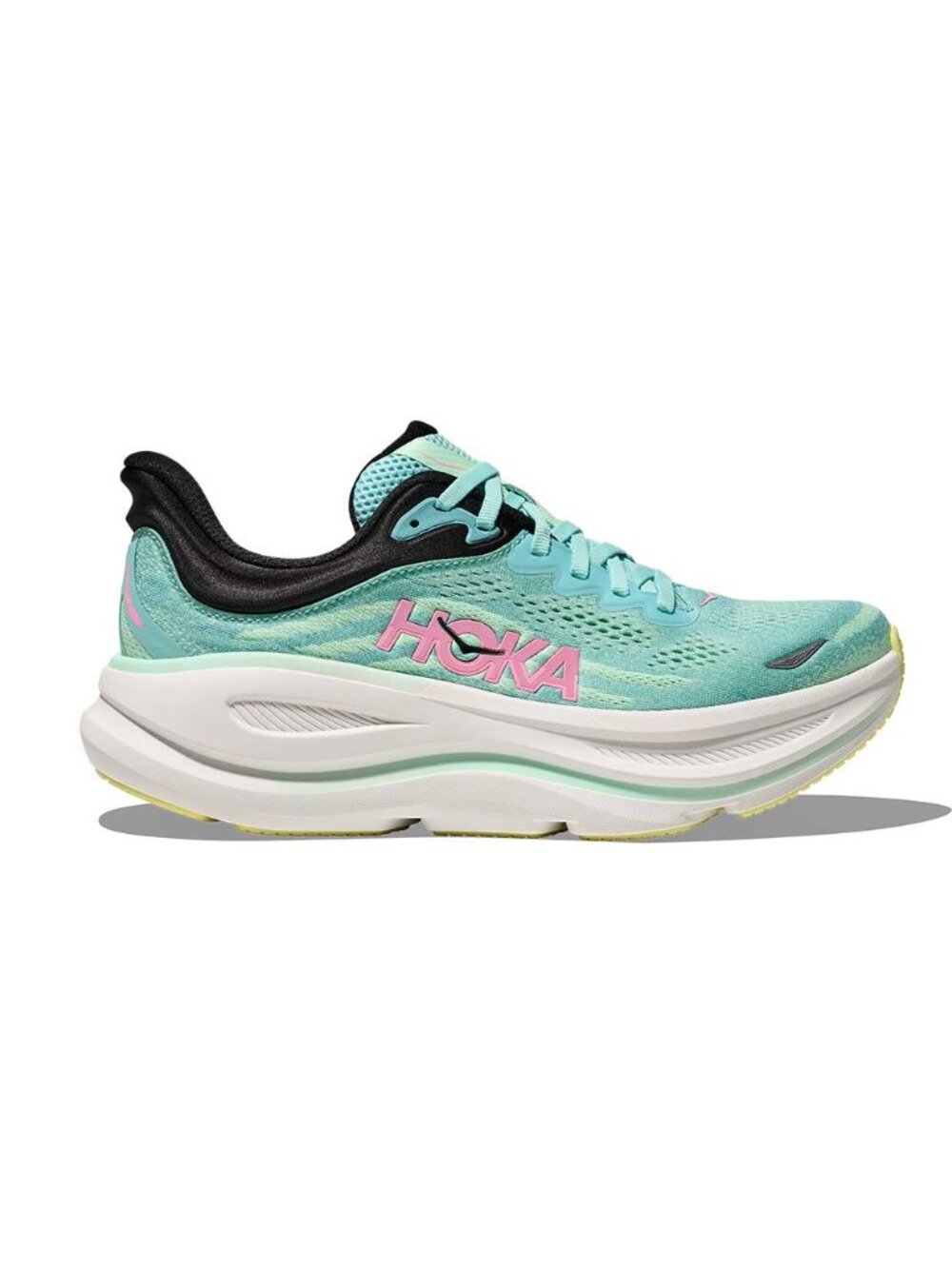 NEW HOKA One One Bondi 9 Women's Running Shoes in Size 7 Blue Spark/Mint